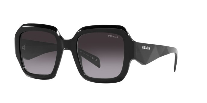 Occhiali da sole Prada PR 28ZS (16K90A) colore nero forma quadrato lenti sfumato grigio