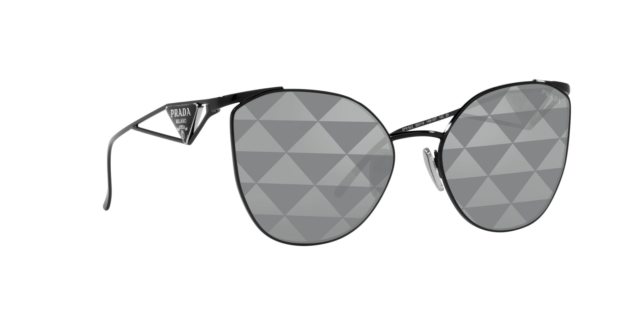 Sonnenbrillen Prada PR 50ZS (1AB03T) farbe nero form unregelmäßig gläser nero