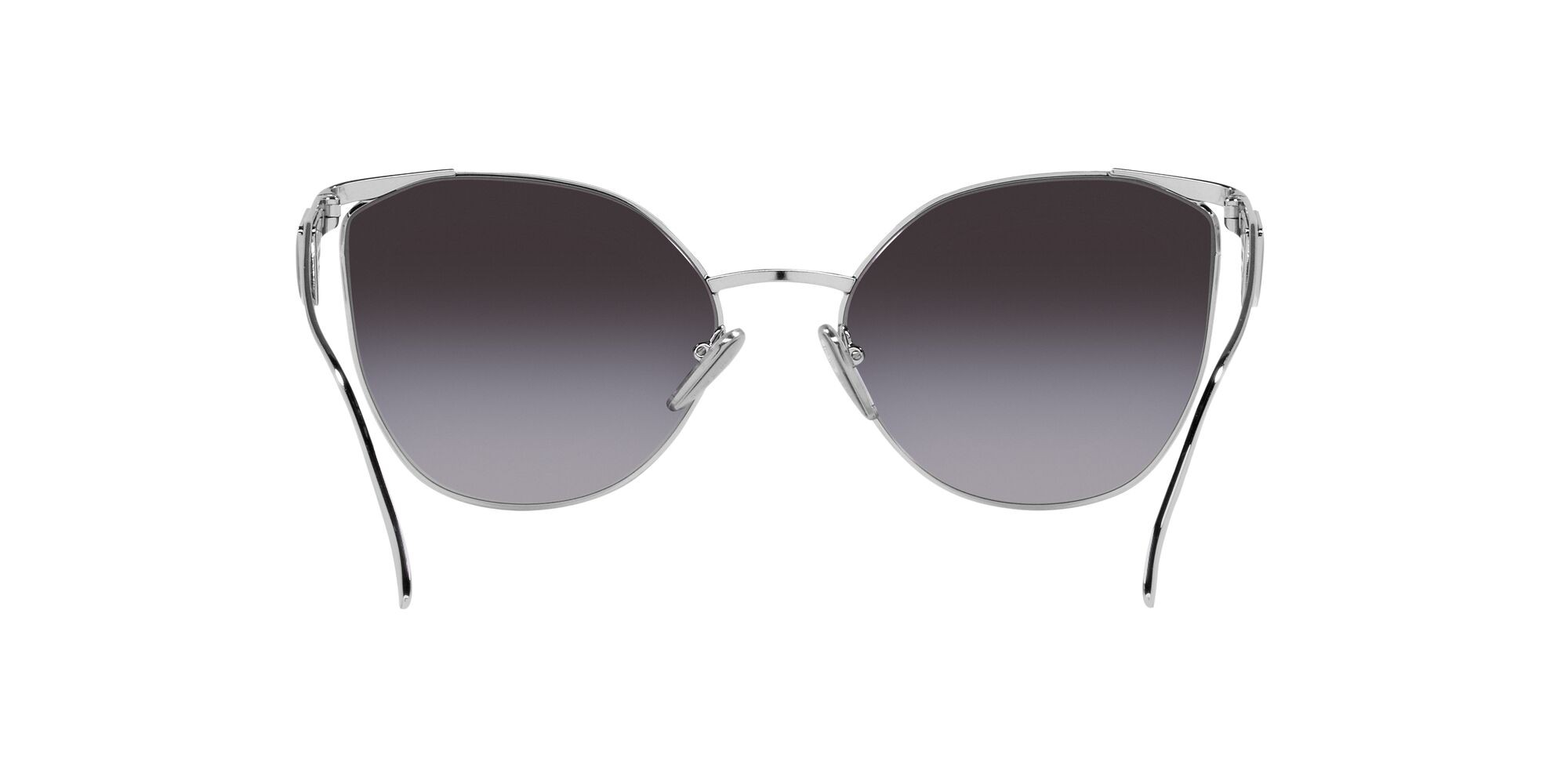 Sunglasses Prada PR 50ZS (1BC09S) color argento shape irregular lenses sfumato grigio