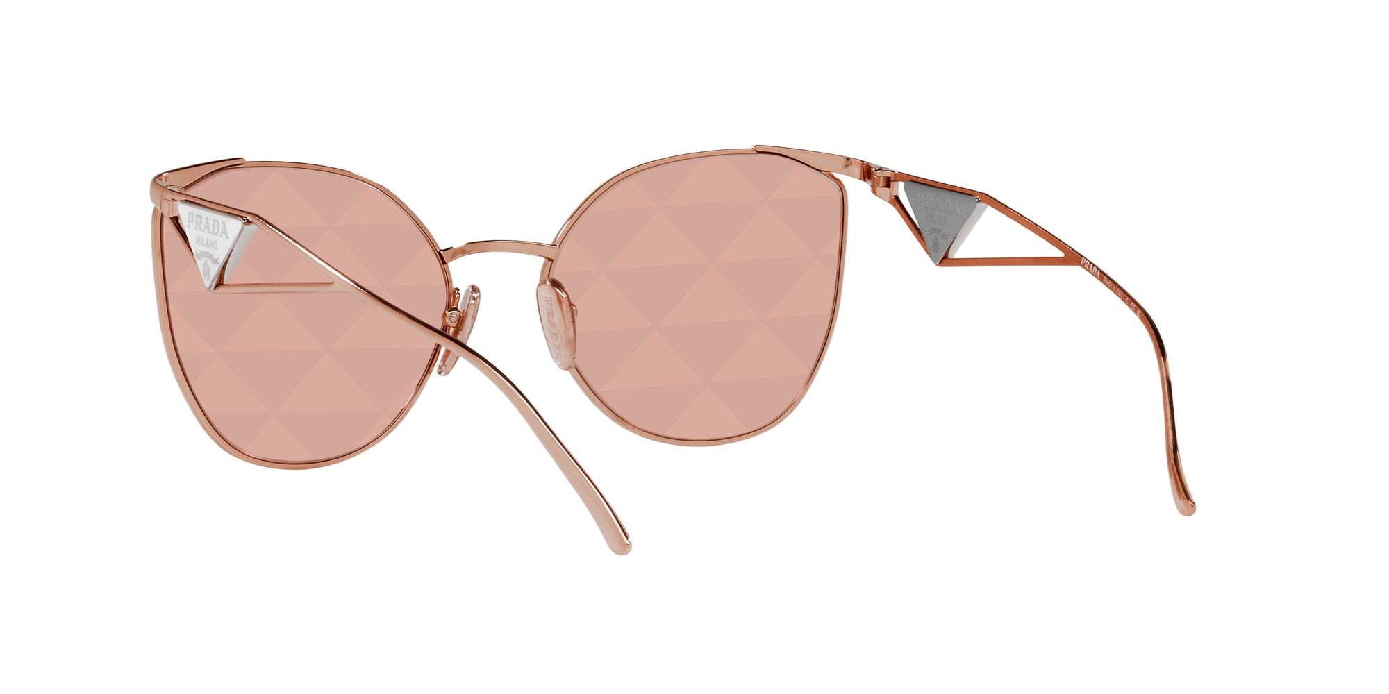 Sonnenbrillen Prada PR 50ZS (SVF05T) farbe oro rosa form unregelmäßig gläser alabastro
