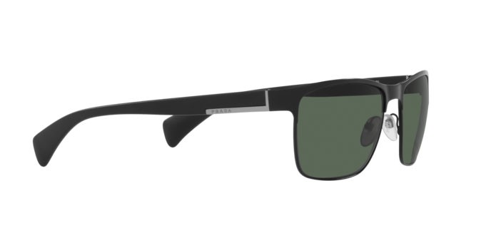 Sonnenbrillen Prada Conceptual PR 51OS (1BO3O1) farbe matte black form rechteckig gläser dark green