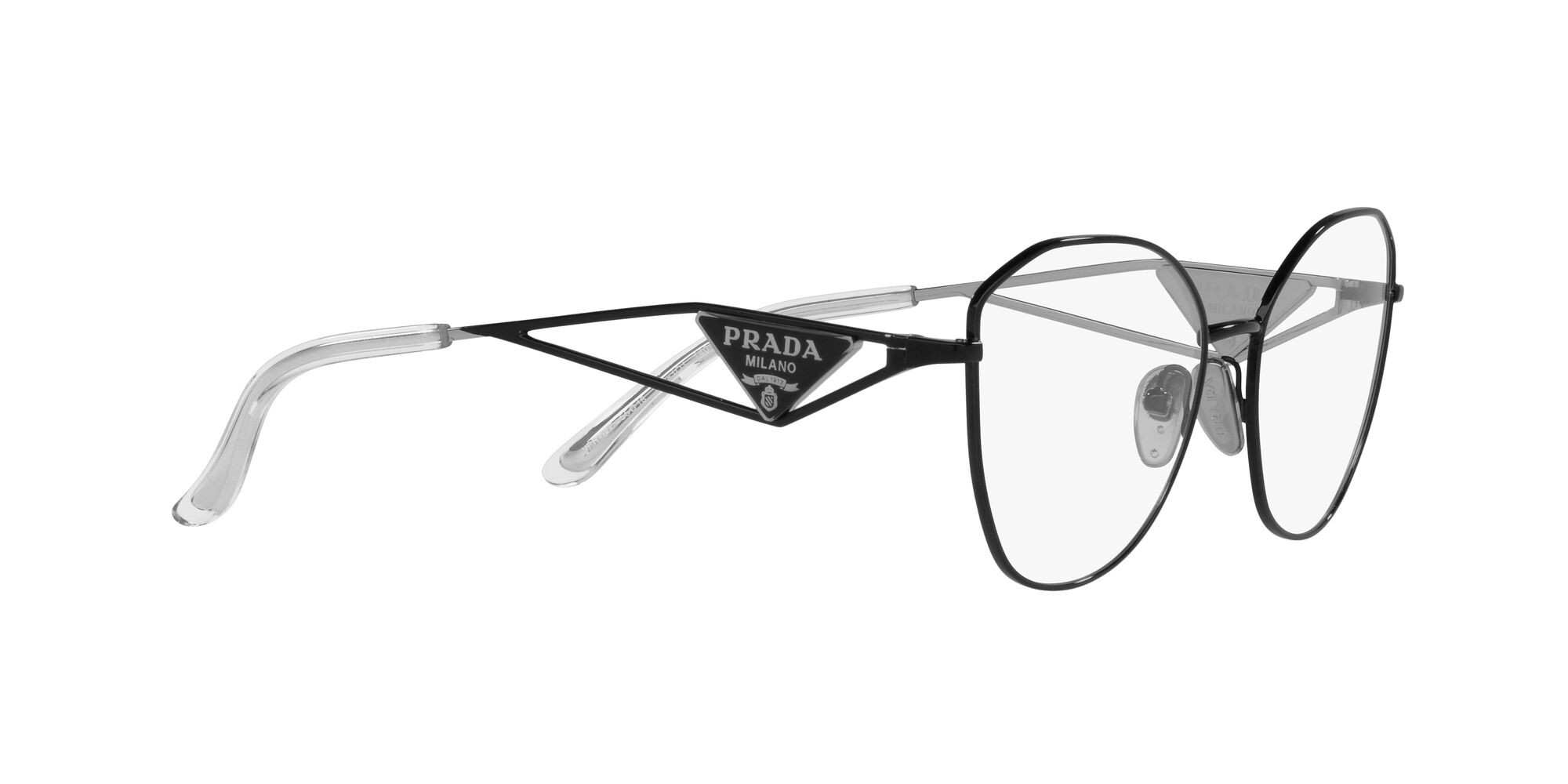 Eyeglasses Prada PR 52ZV (1AB1O1) color nero shape irregular lenses lente demo