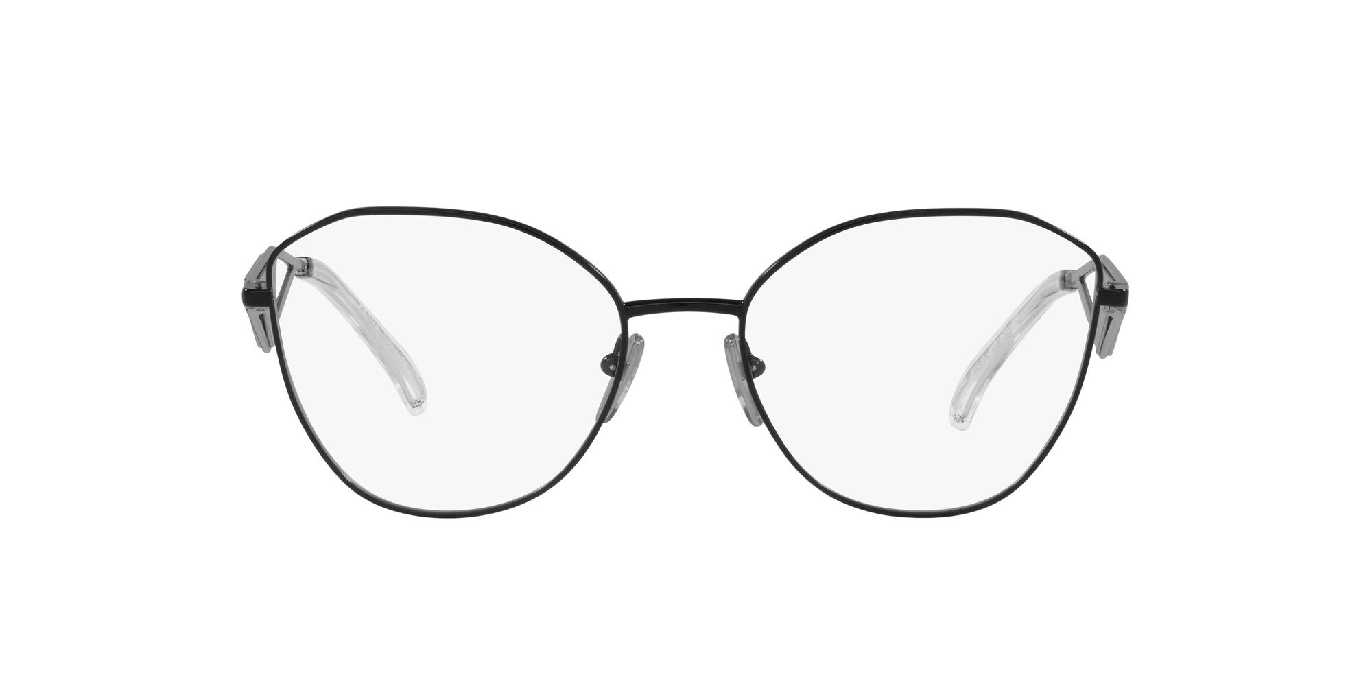 Eyeglasses Prada PR 52ZV (1AB1O1) color nero shape irregular lenses lente demo