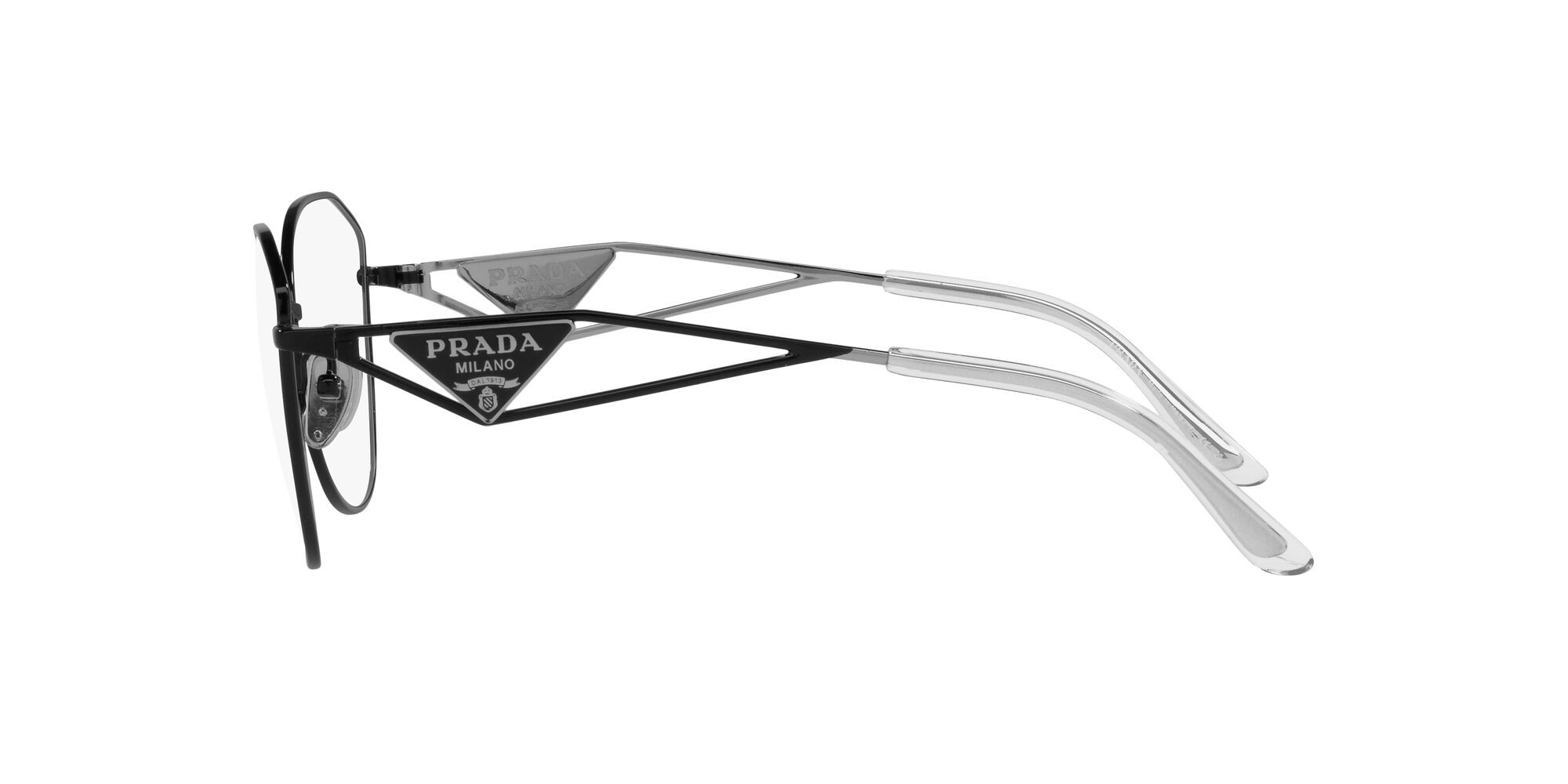 Eyeglasses Prada PR 52ZV (1AB1O1) color nero shape irregular lenses lente demo