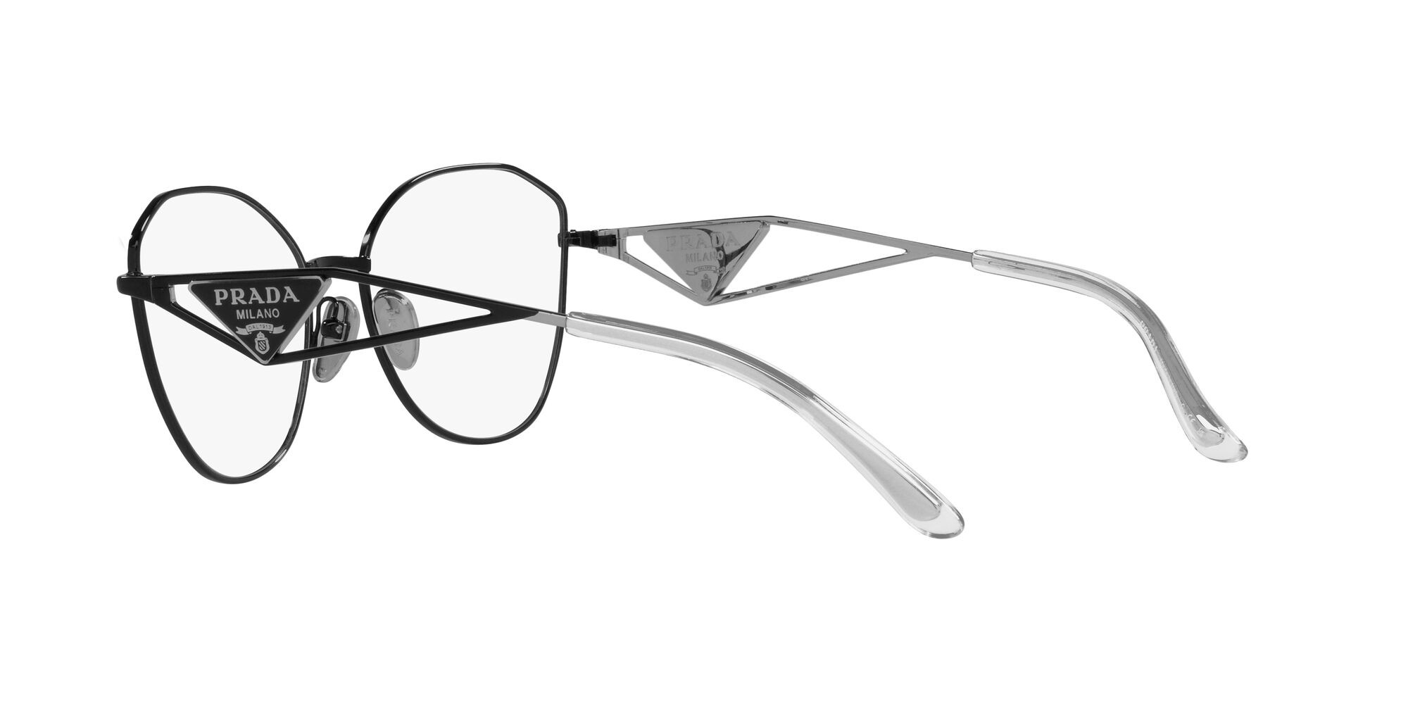 Eyeglasses Prada PR 52ZV (1AB1O1) color nero shape irregular lenses lente demo