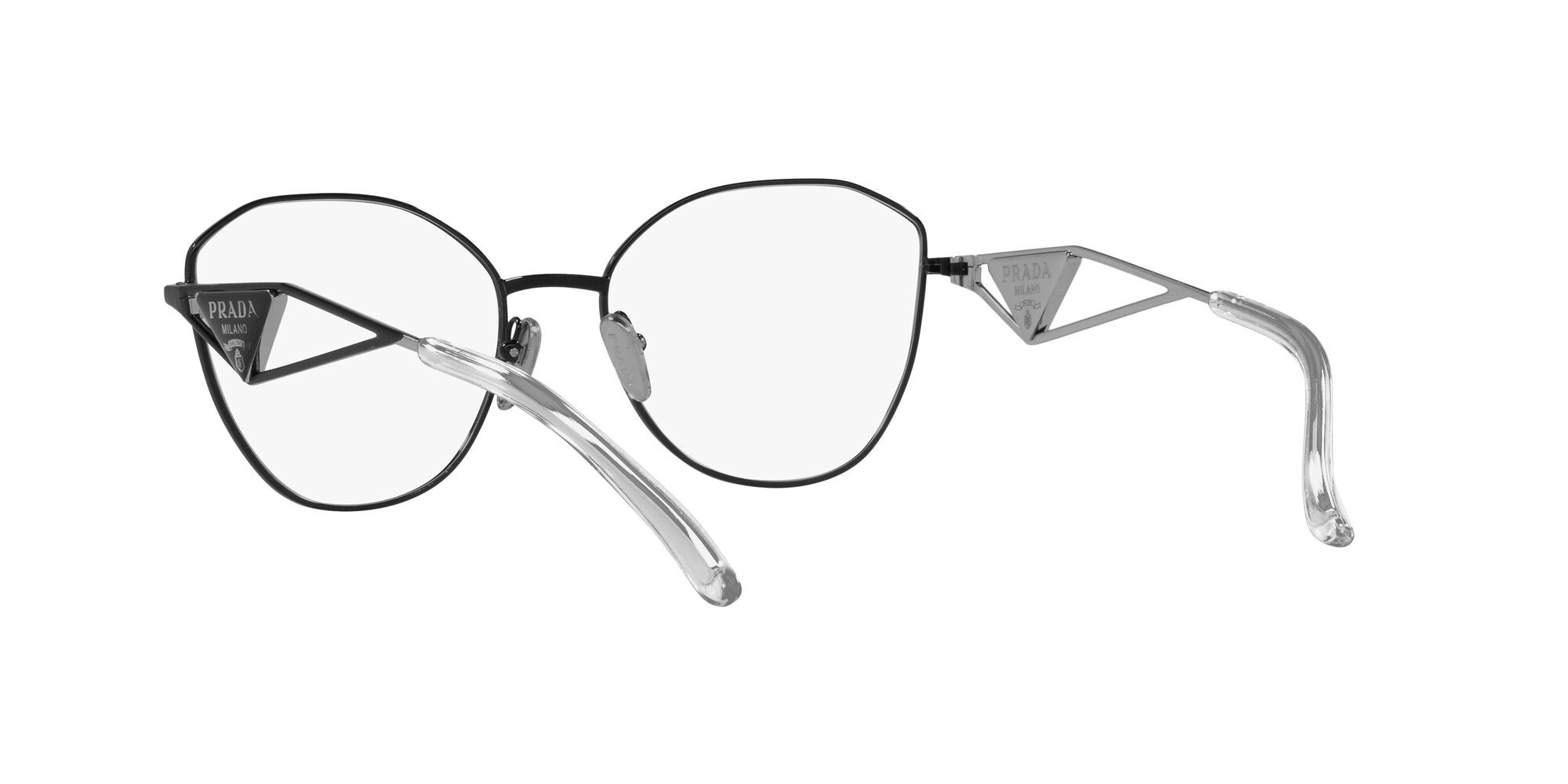 Eyeglasses Prada PR 52ZV (1AB1O1) color nero shape irregular lenses lente demo