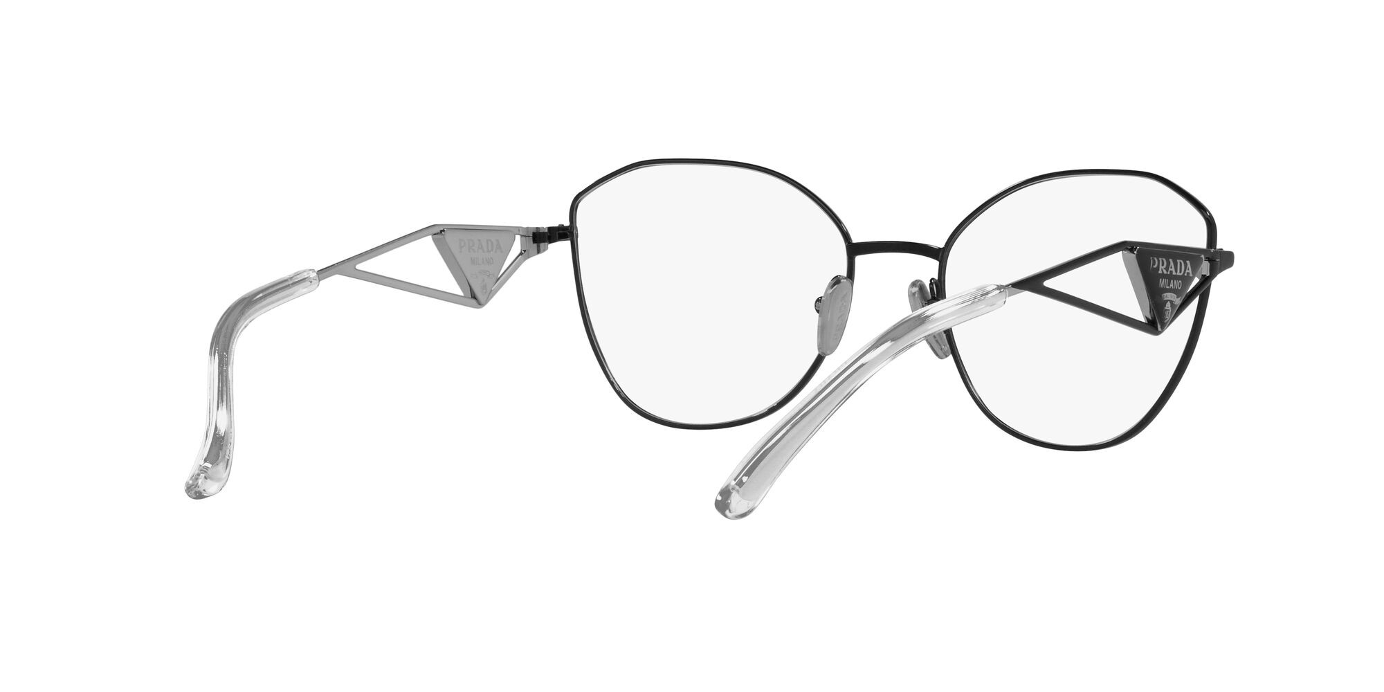 Eyeglasses Prada PR 52ZV (1AB1O1) color nero shape irregular lenses lente demo