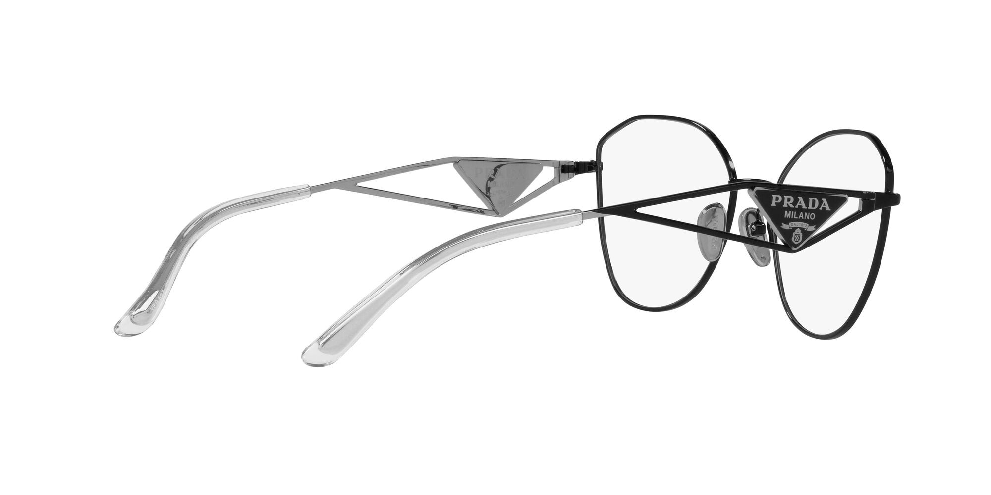 Eyeglasses Prada PR 52ZV (1AB1O1) color nero shape irregular lenses lente demo