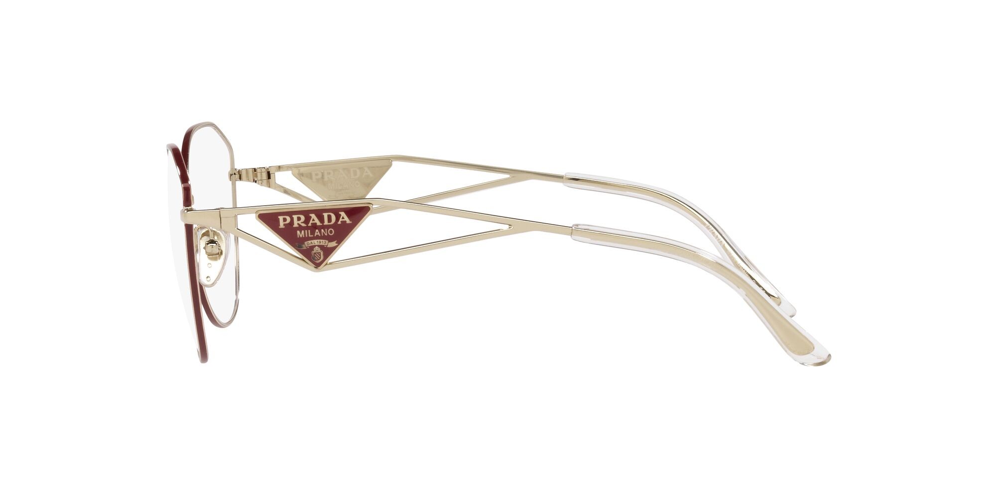 Brillen Prada PR 52ZV (5AK1O1) farbe oro pallido form unregelmäßig gläser lente demo