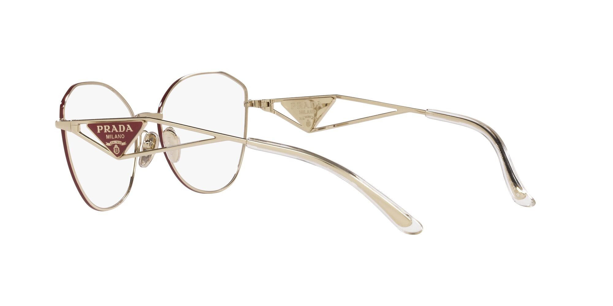 Brillen Prada PR 52ZV (5AK1O1) farbe oro pallido form unregelmäßig gläser lente demo