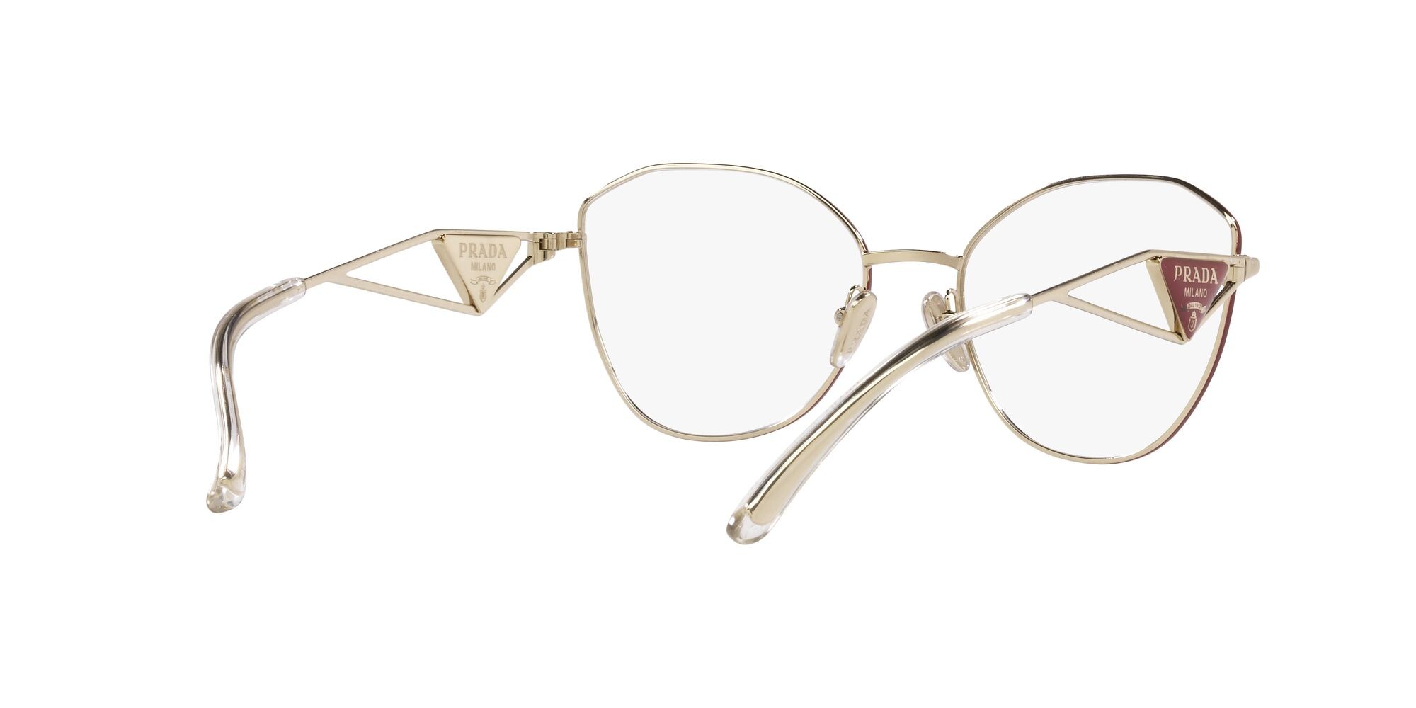 Brillen Prada PR 52ZV (5AK1O1) farbe oro pallido form unregelmäßig gläser lente demo