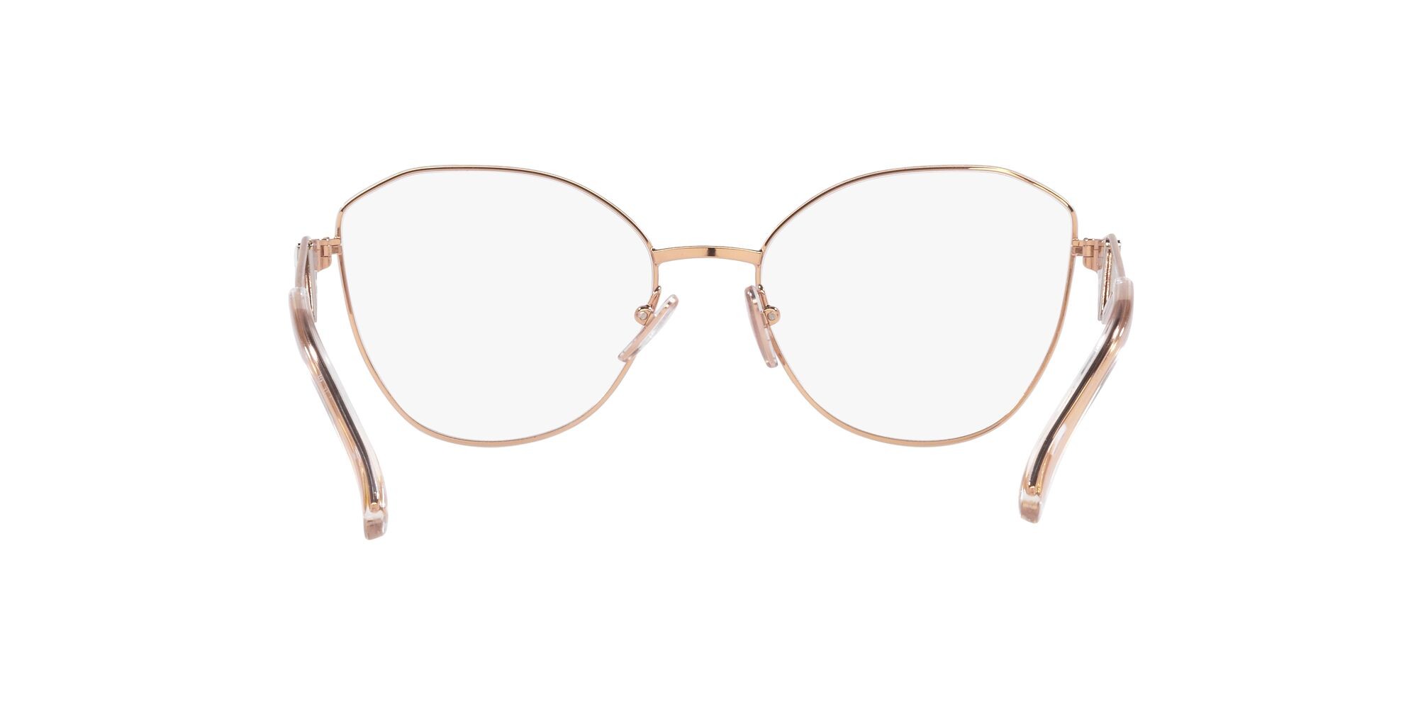 Eyeglasses Prada PR 52ZV (SVF1O1) color oro rosa shape irregular lenses lente demo
