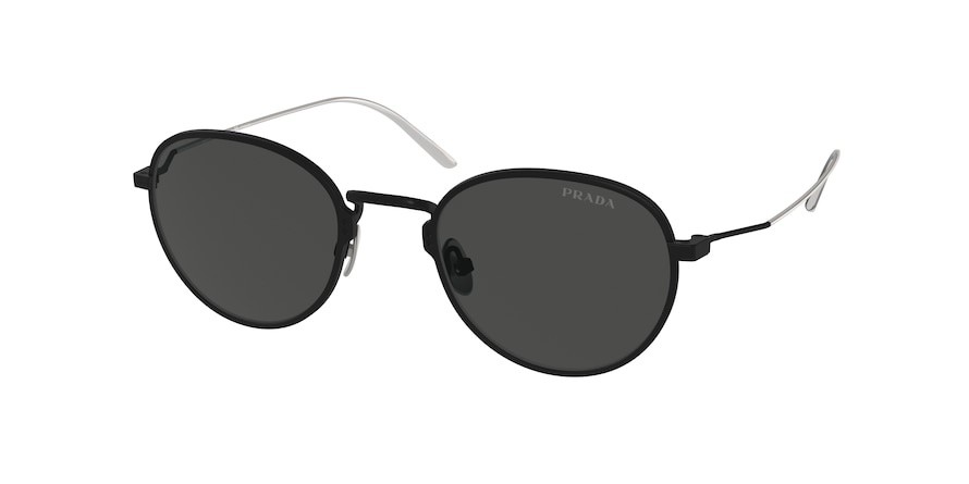 Sunglasses Prada PR 53WS (04Q5S0) color matte black shape pantos lenses dark grey