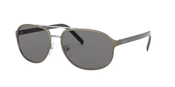 Sonnenbrillen Prada PR 53XS (VIX731) farbe silver/matte silver form quadratisch gläser grey