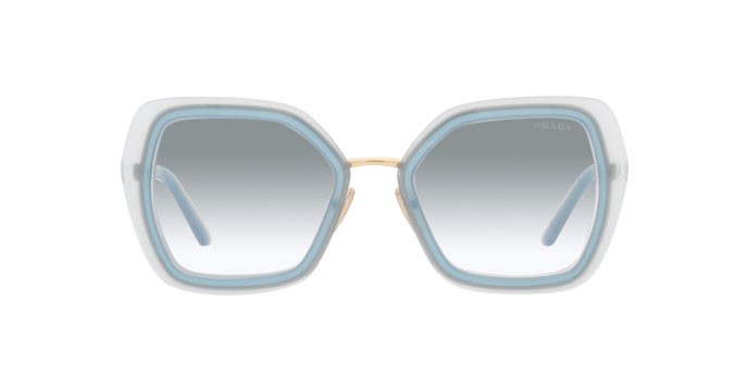 Sonnenbrillen Prada PR 53YS (06Y03O) farbe ceruleo opal form quadratisch gläser clear gradient light blue