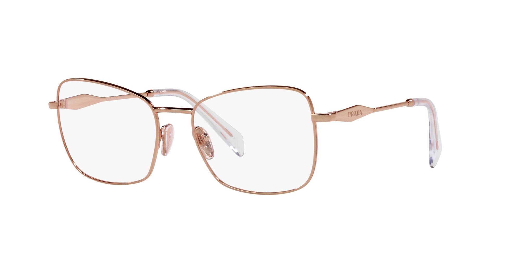 Brillen Prada PR 53ZV (SVF1O1) farbe oro rosa form quadratisch gläser lente demo