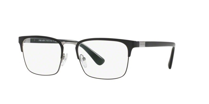 Eyeglasses Prada PR 54TV (1BO1O1) color matte black shape rectangle lenses demo lens