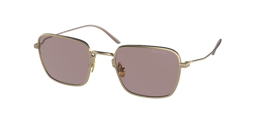 Occhiali da sole Prada PR 54WS (06Q06I) colore pale gold forma quadrato lenti light brown