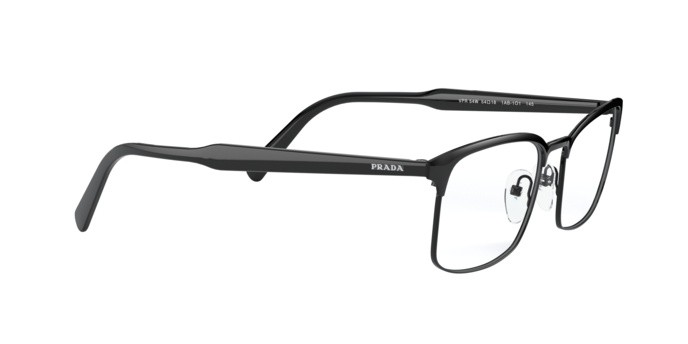 Brillen Prada PR 54WV (1AB1O1) farbe black form rechteckig gläser demo lens