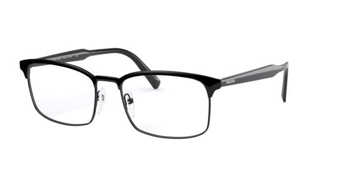 Brillen Prada PR 54WV (1AB1O1) farbe black form rechteckig gläser demo lens