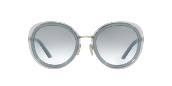 Sonnenbrillen Prada PR 54YS (06Y03O) farbe ceruleo opal form oval gläser clear gradient light blue