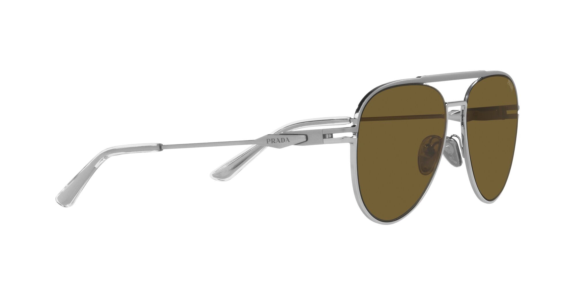 Sunglasses Prada PR 54ZS (16F01T) color gunmetal opaco/gunmetal brillante shape aviator lenses marrone scuro