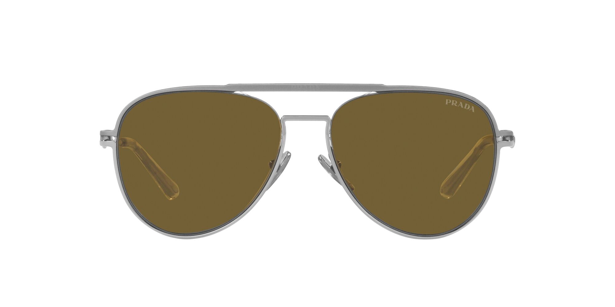 Sunglasses Prada PR 54ZS (16F01T) color gunmetal opaco/gunmetal brillante shape aviator lenses marrone scuro