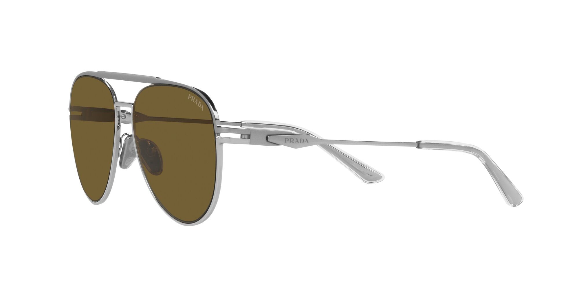 Sunglasses Prada PR 54ZS (16F01T) color gunmetal opaco/gunmetal brillante shape aviator lenses marrone scuro