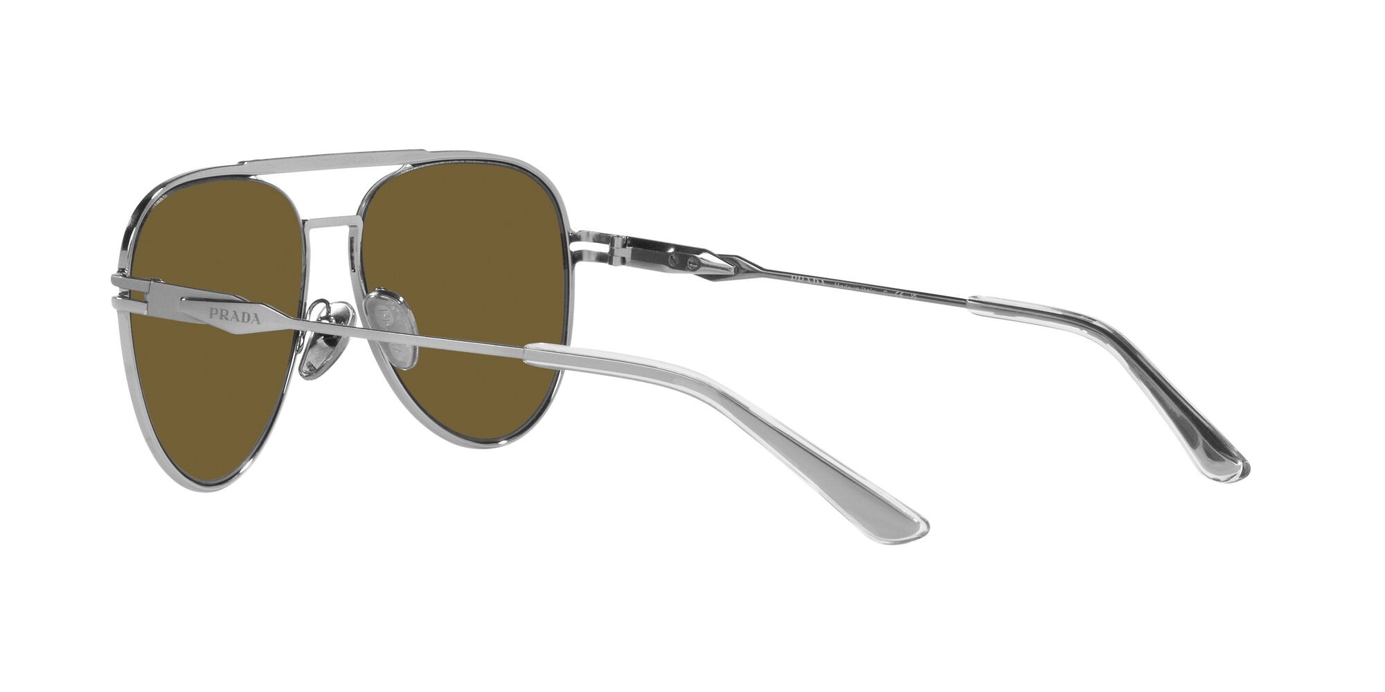 Sunglasses Prada PR 54ZS (16F01T) color gunmetal opaco/gunmetal brillante shape aviator lenses marrone scuro