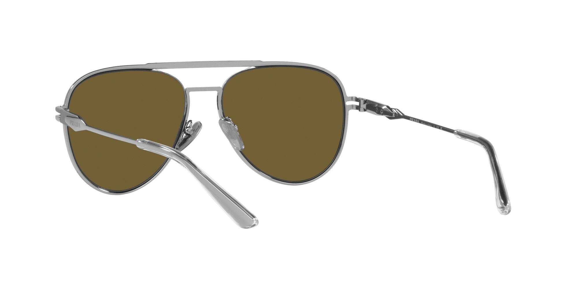 Sunglasses Prada PR 54ZS (16F01T) color gunmetal opaco/gunmetal brillante shape aviator lenses marrone scuro