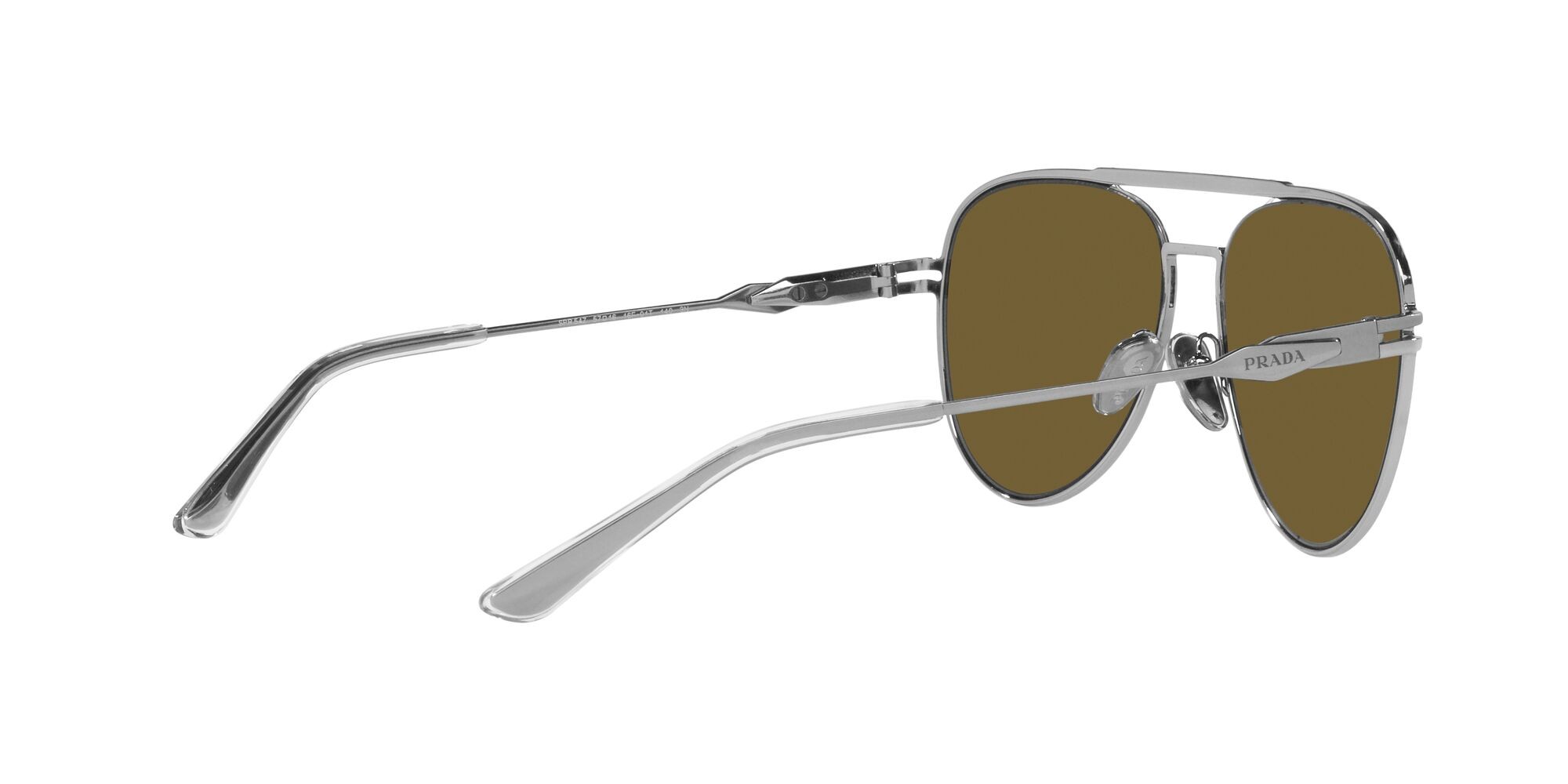 Sunglasses Prada PR 54ZS (16F01T) color gunmetal opaco/gunmetal brillante shape aviator lenses marrone scuro