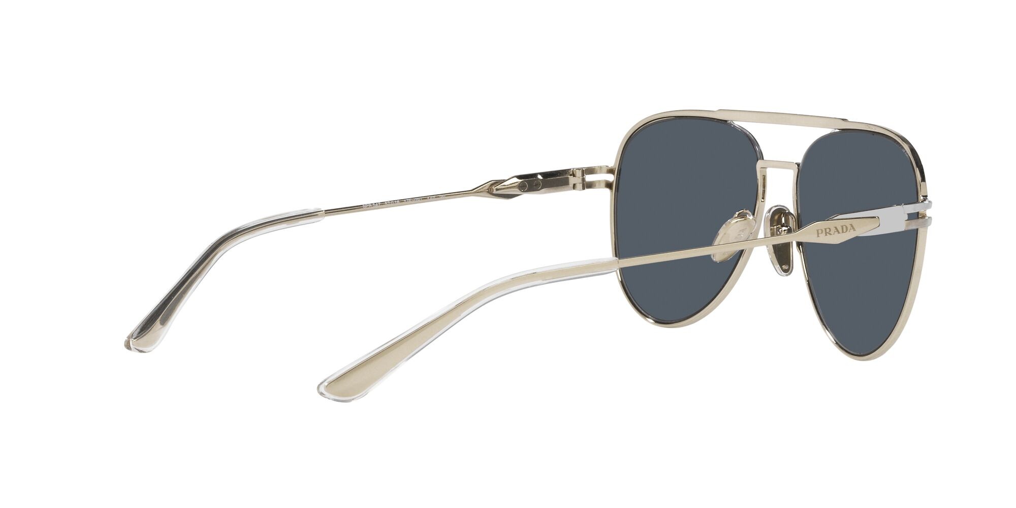 Sonnenbrillen Prada PR 54ZS (17F09T) farbe argento/oro pallido form aviator gläser grigio scuro