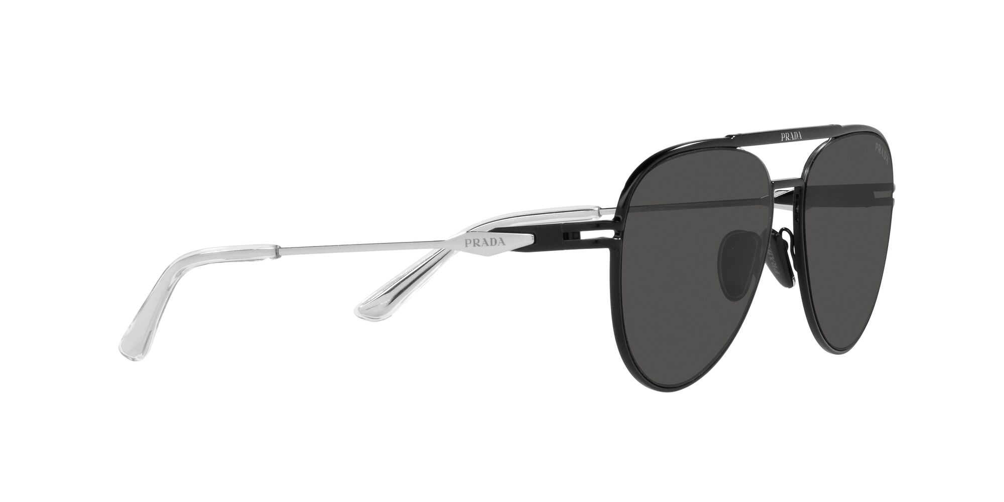 Occhiali da sole Prada PR 54ZS (1BO5S0) colore nero opaco forma aviator lenti grigio scuro