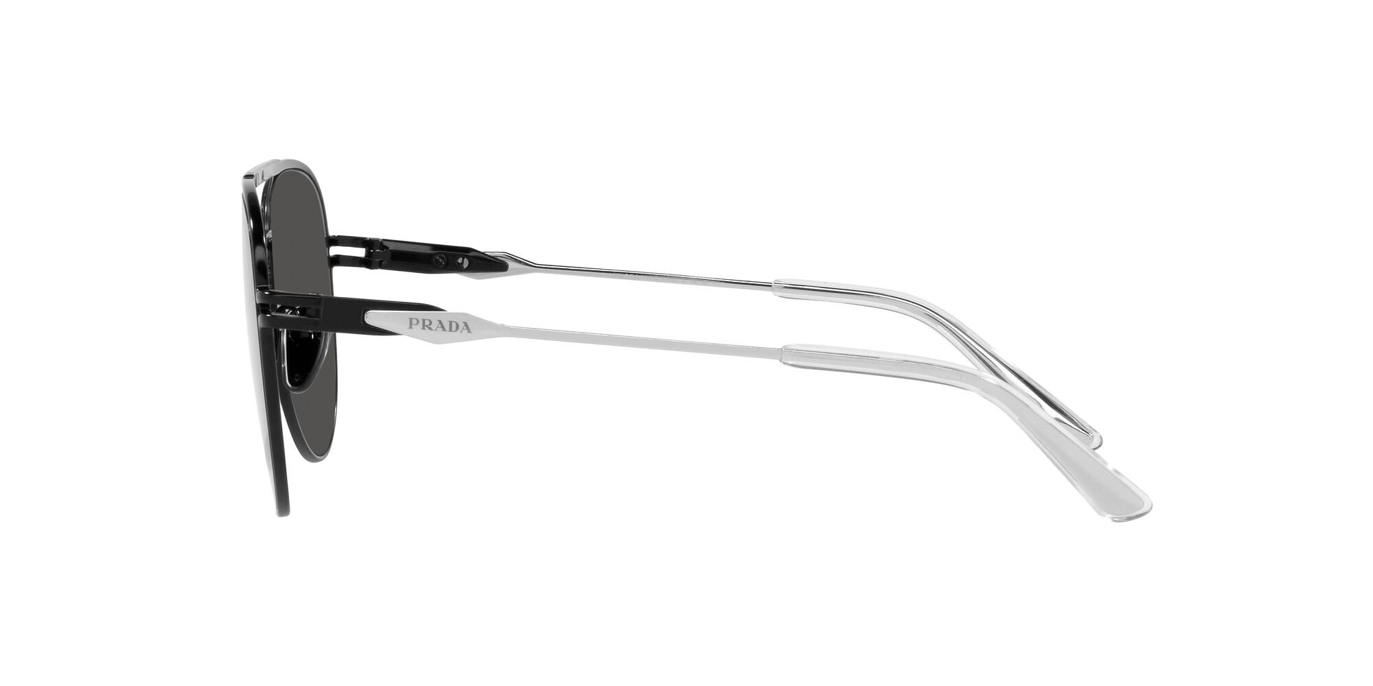 Occhiali da sole Prada PR 54ZS (1BO5S0) colore nero opaco forma aviator lenti grigio scuro