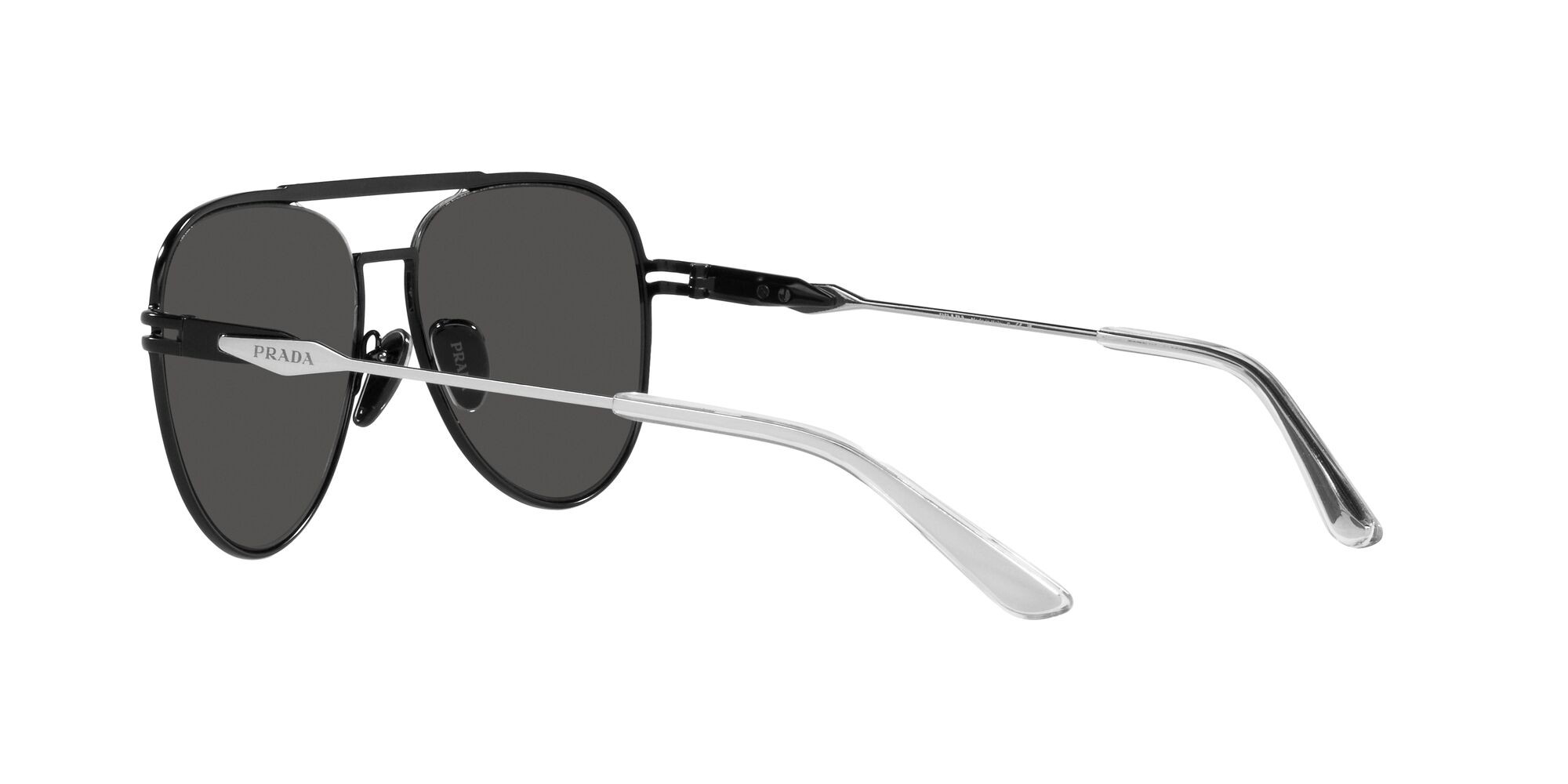 Occhiali da sole Prada PR 54ZS (1BO5S0) colore nero opaco forma aviator lenti grigio scuro