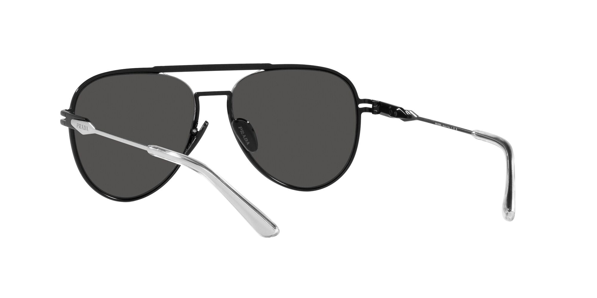 Occhiali da sole Prada PR 54ZS (1BO5S0) colore nero opaco forma aviator lenti grigio scuro