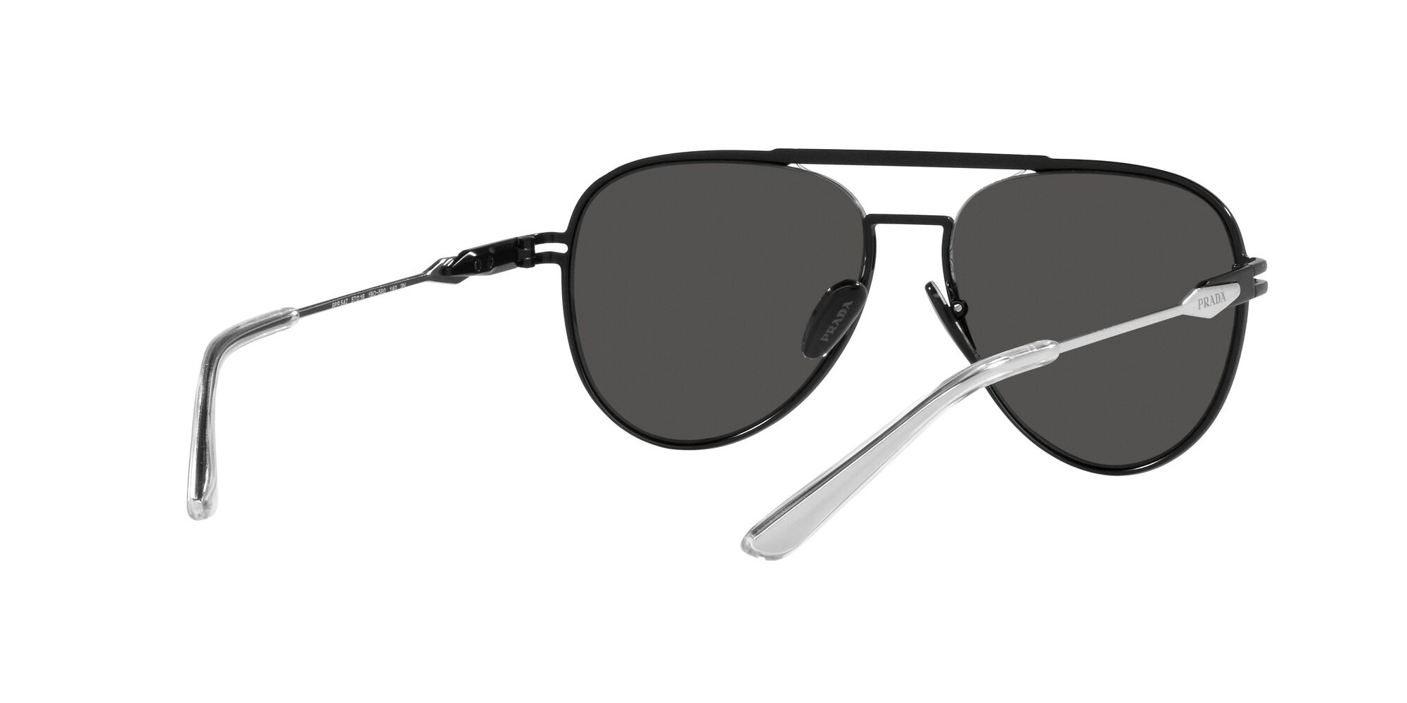 Occhiali da sole Prada PR 54ZS (1BO5S0) colore nero opaco forma aviator lenti grigio scuro
