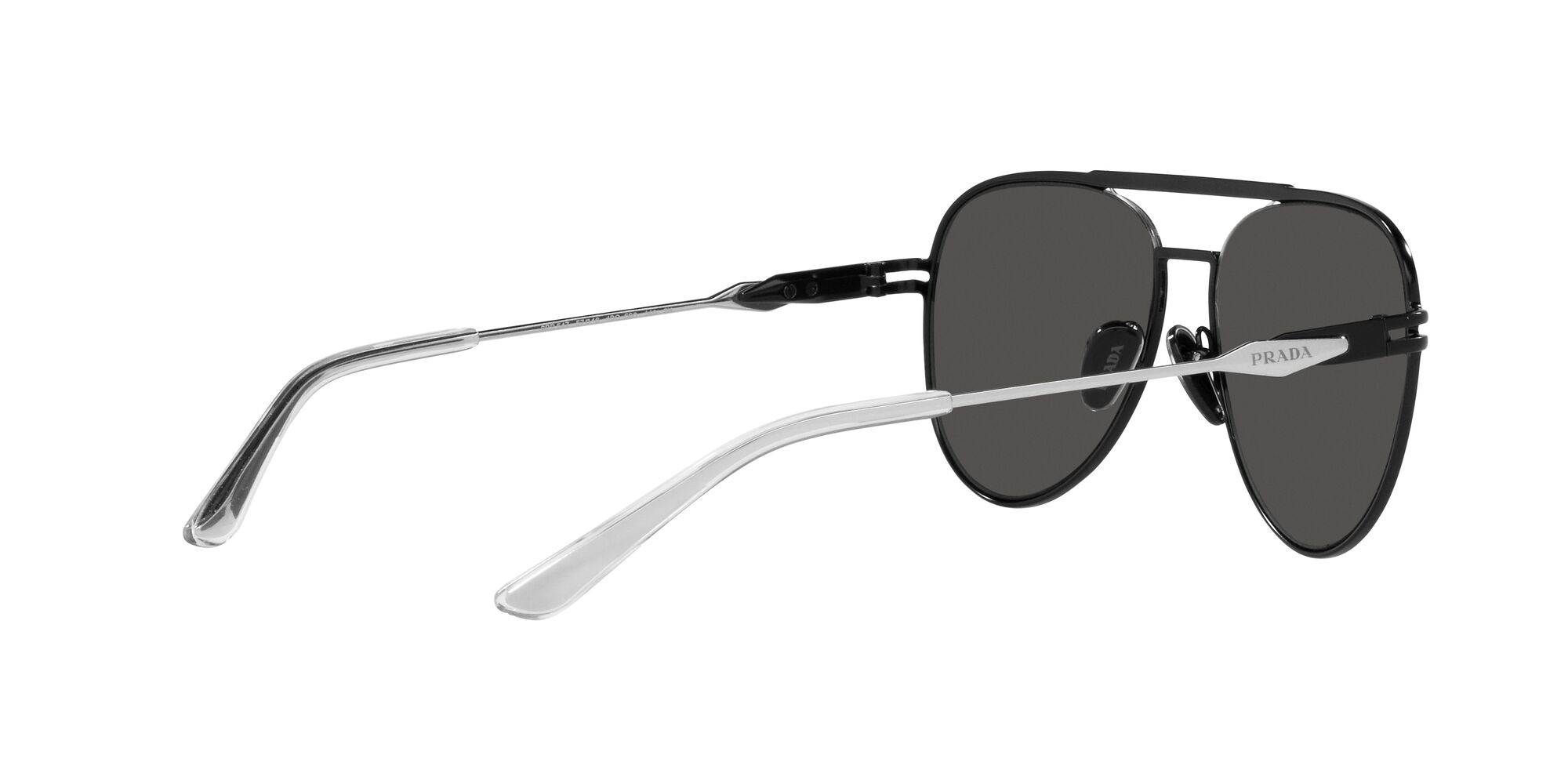 Occhiali da sole Prada PR 54ZS (1BO5S0) colore nero opaco forma aviator lenti grigio scuro