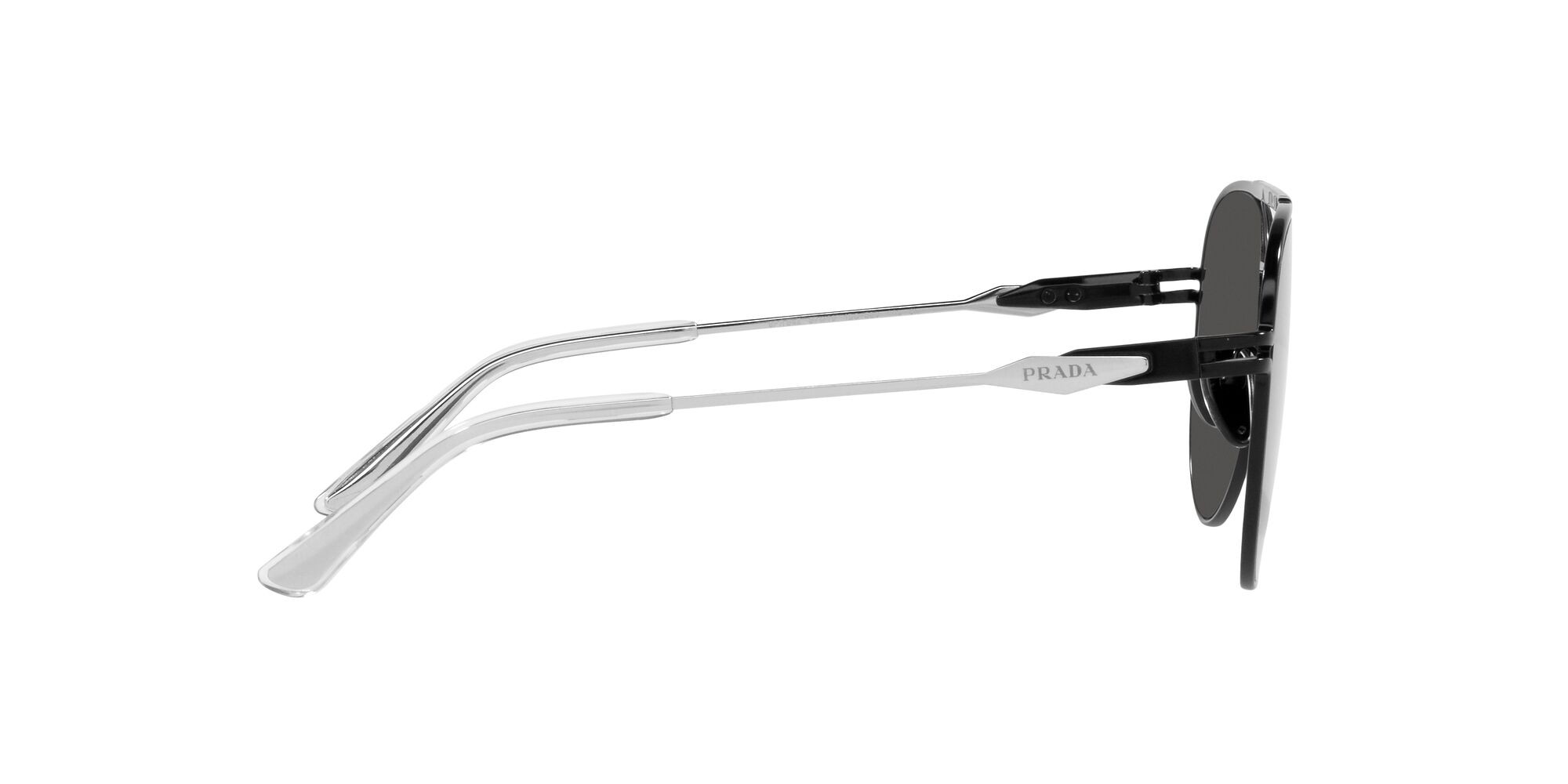 Occhiali da sole Prada PR 54ZS (1BO5S0) colore nero opaco forma aviator lenti grigio scuro