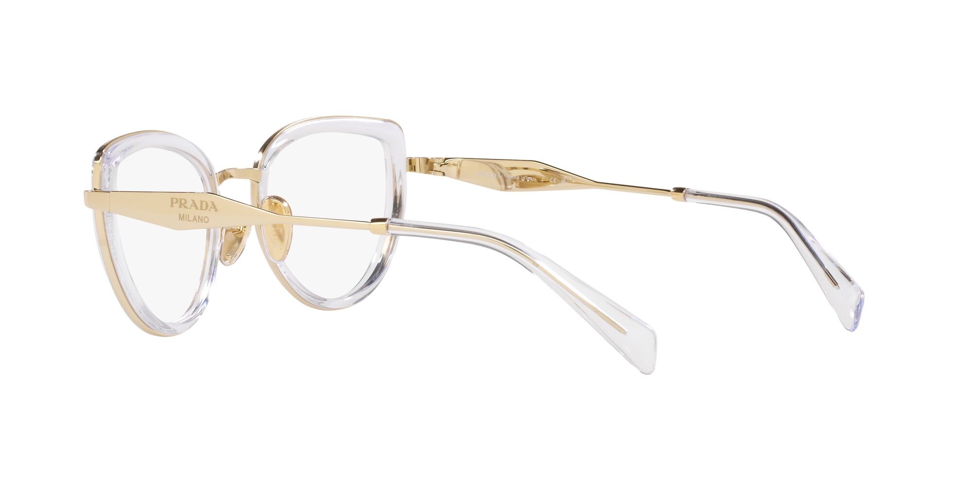 Brillen Prada PR 54ZV (2AZ1O1) farbe cristallo form quadratisch gläser lente demo