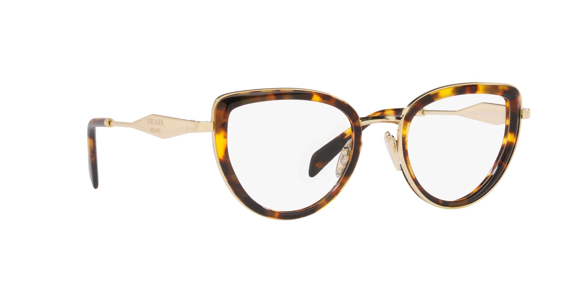 Eyeglasses Prada PR 54ZV (VAU1O1) color hoeny tortoise shape square lenses lente demo