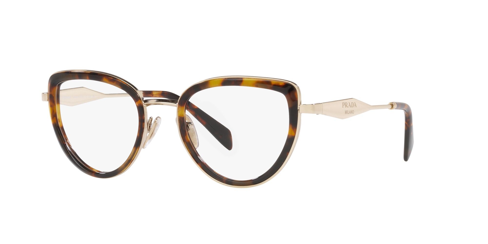 Eyeglasses Prada PR 54ZV (VAU1O1) color hoeny tortoise shape square lenses lente demo