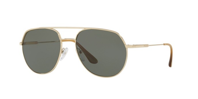 Sonnenbrillen Prada PR 55US (ZVN198) farbe pale gold form unregelmäßig gläser polar green