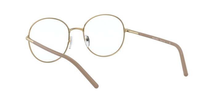 Brillen Prada PR 55WV (06I1O1) farbe beige/white form rund gläser demo lens