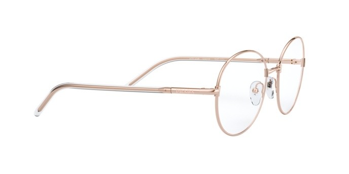 Eyeglasses Prada PR 55WV (SVF1O1) color pink gold shape round lenses demo lens