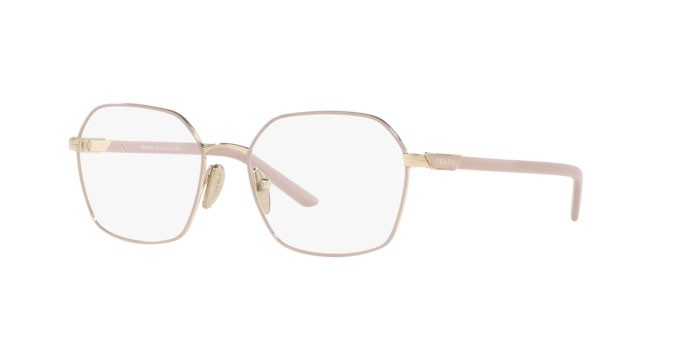 Brillen Prada PR 55YV (09Y1O1) farbe alabaster/pale gold form quadratisch gläser demo lens
