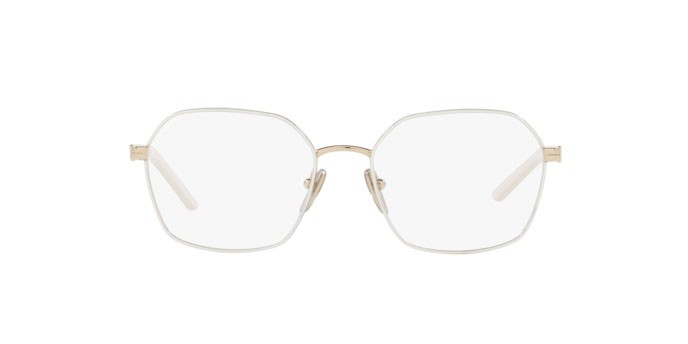 Brillen Prada PR 55YV (LFB1O1) farbe talc/pale gold form quadratisch gläser demo lens