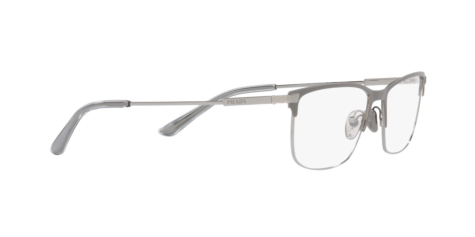 Brillen Prada PR 55ZV (16F1O1) farbe gunmetal opaco/gunmetal brillante form rechteckig gläser lente demo