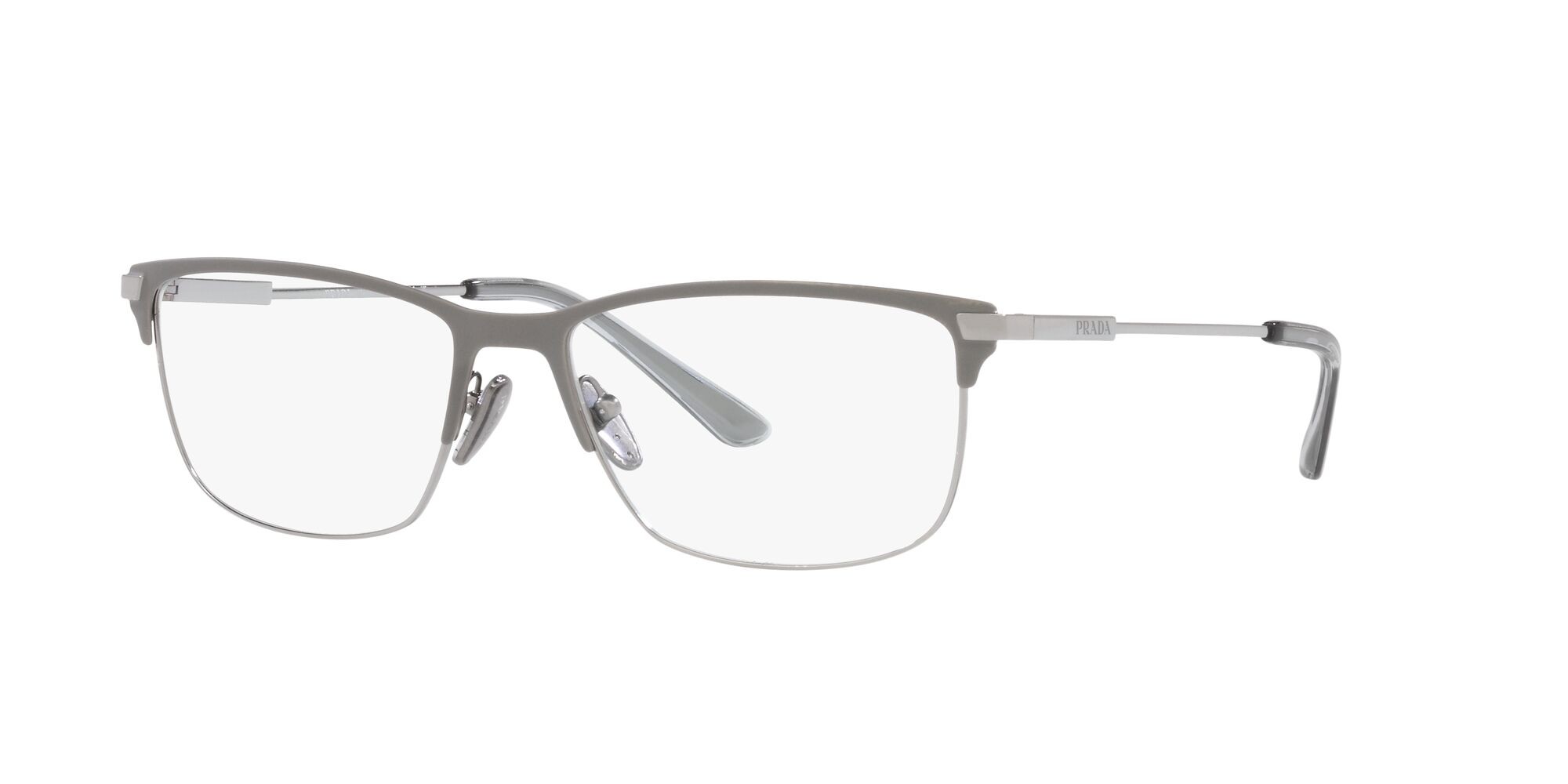 Brillen Prada PR 55ZV (16F1O1) farbe gunmetal opaco/gunmetal brillante form rechteckig gläser lente demo