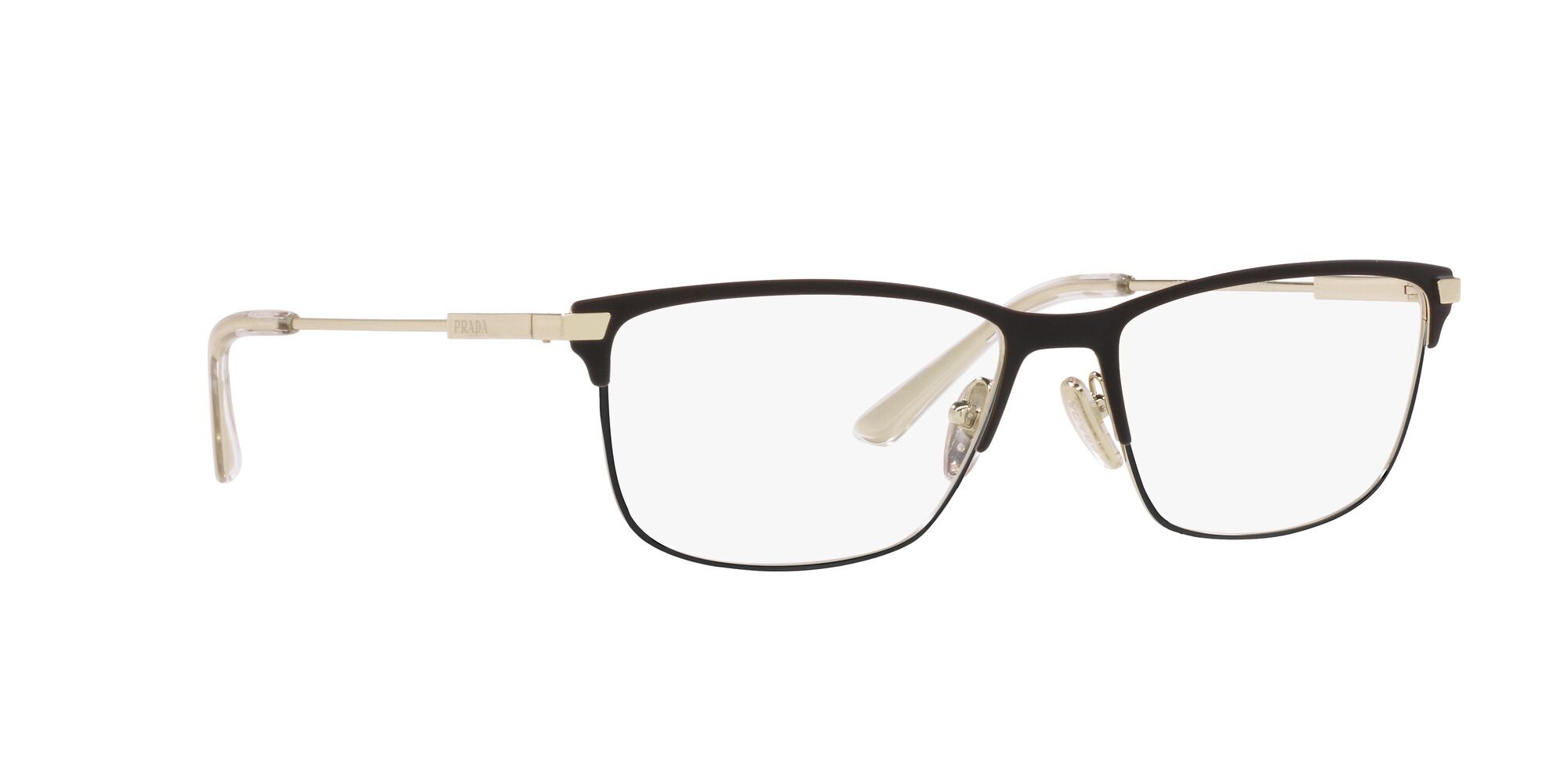 Brillen Prada PR 55ZV (1BO1O1) farbe nero opaco form rechteckig gläser lente demo